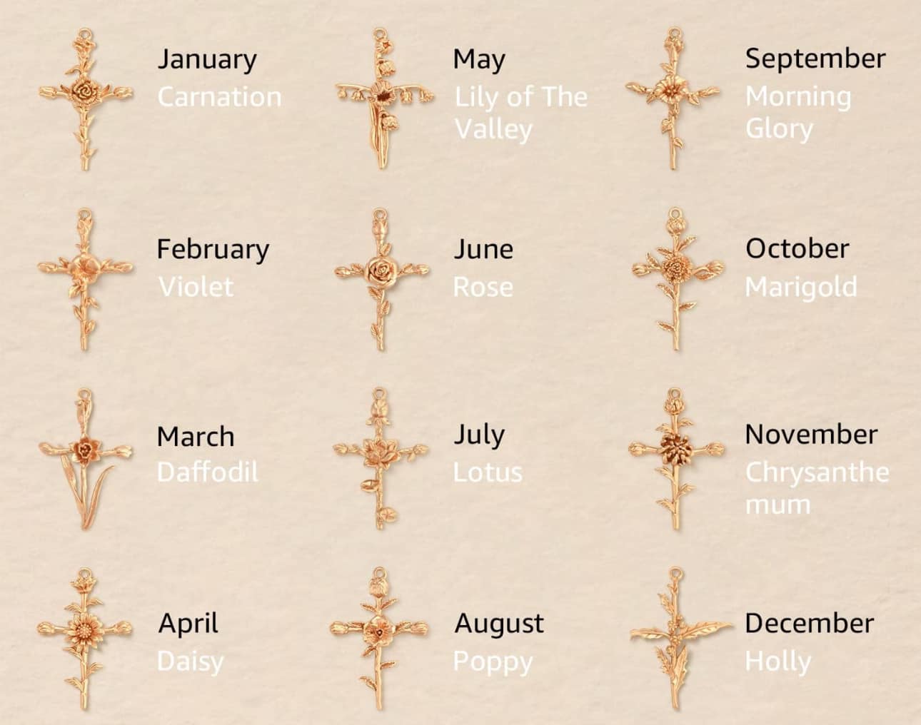 Birth Flower Crosses