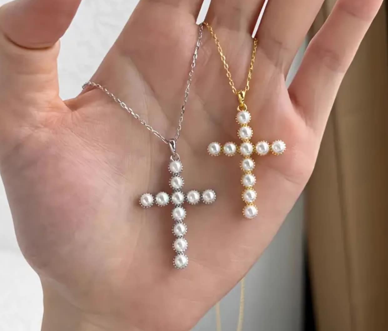 Pearl Cross Necklace
