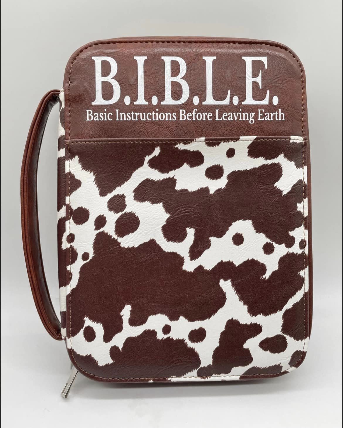 Cowprint Leather Bible Cover