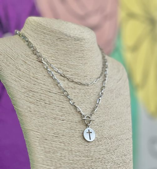 Stacking Toogle Cross Necklace