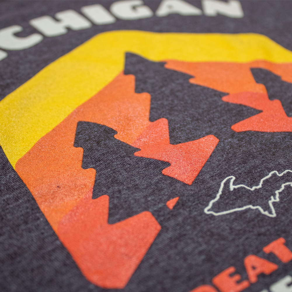 Ladies T-Shirt Michigan Pines - Heather Brown