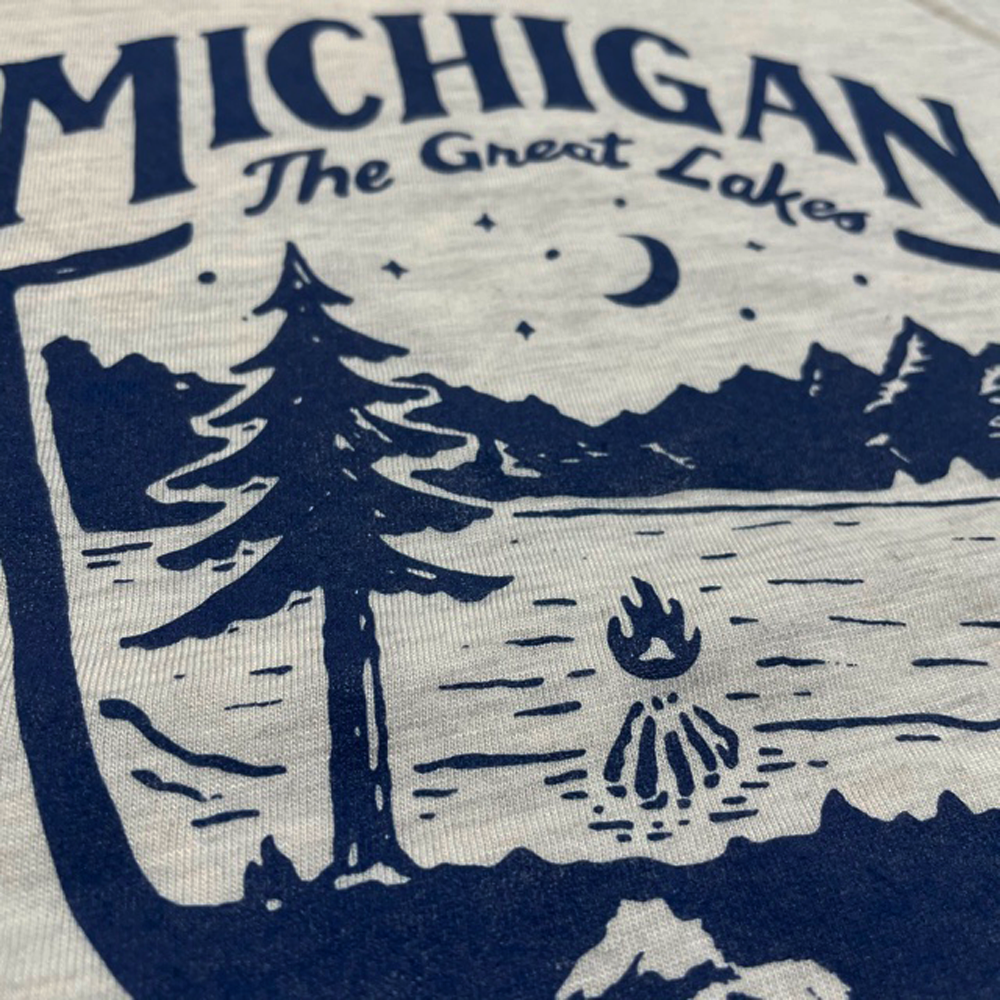 Mens Long Sleeve Hooded T-Shirt - Michigan Shield