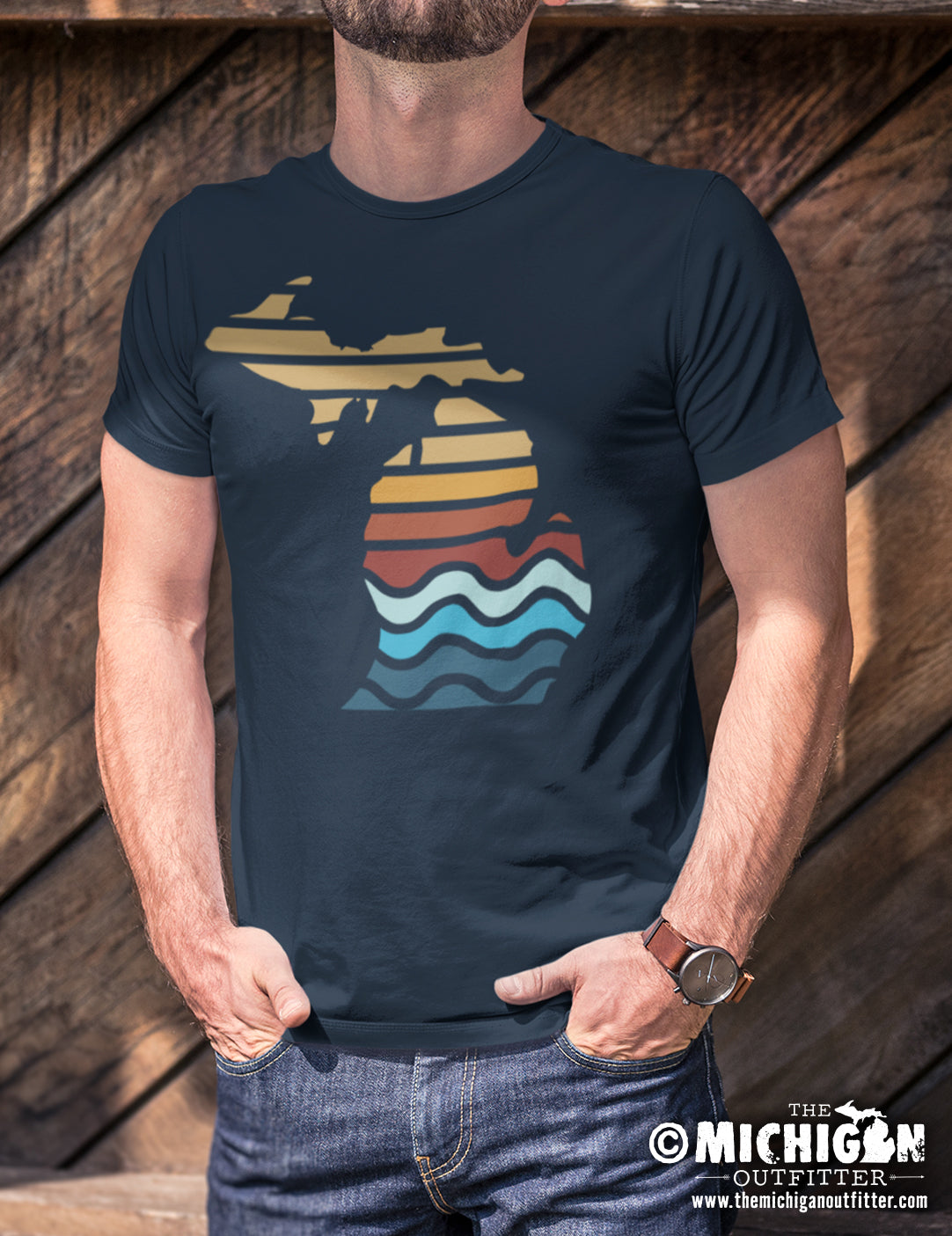 Michigan Color Bars - Navy