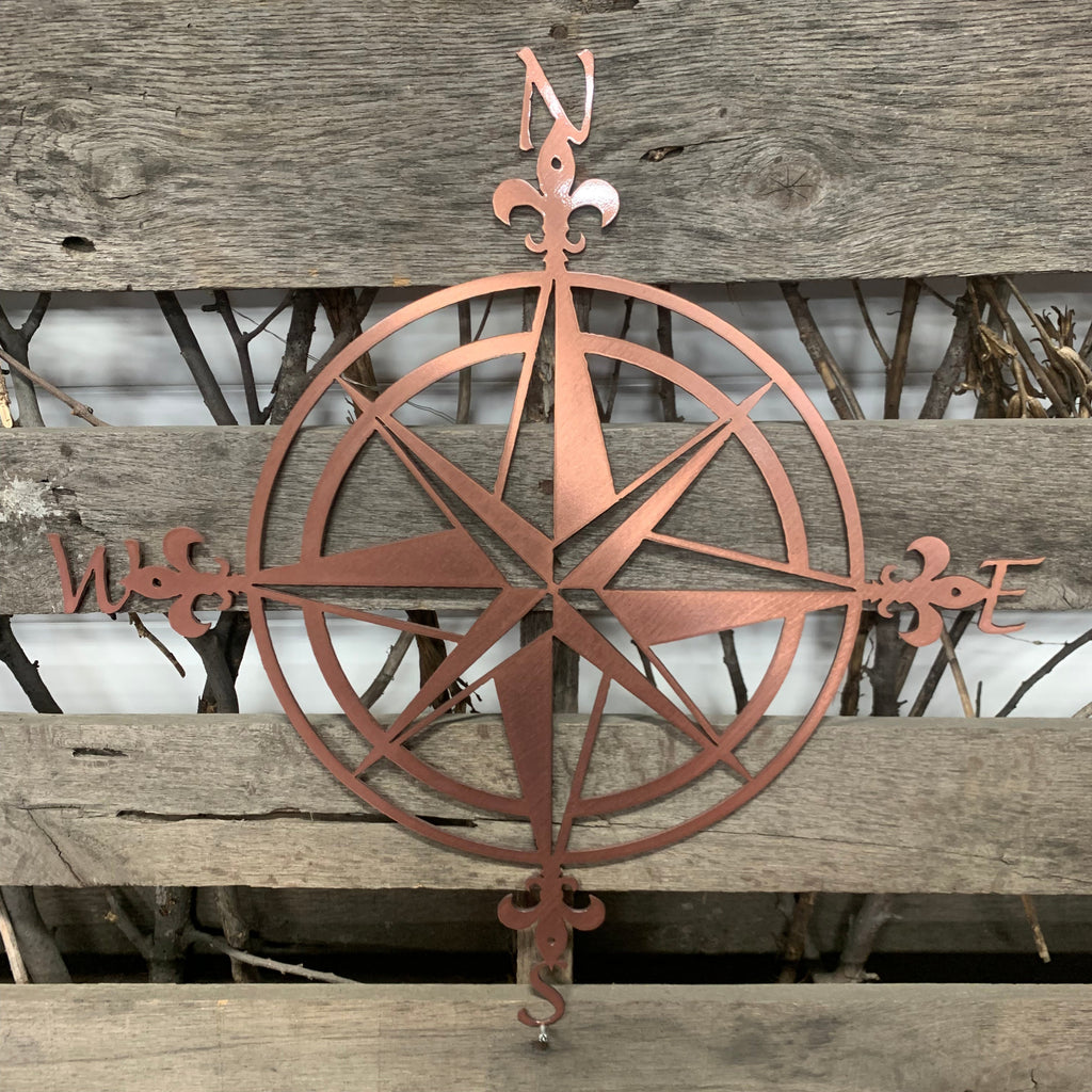 Vintage Nautical Compass Metal Wall Art