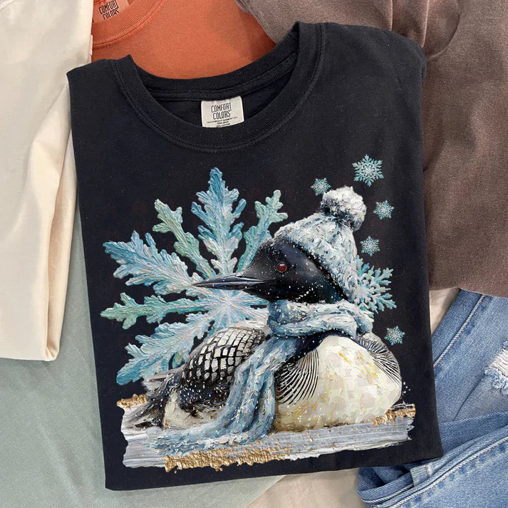 Winter Loon Hand Painted Faux Design