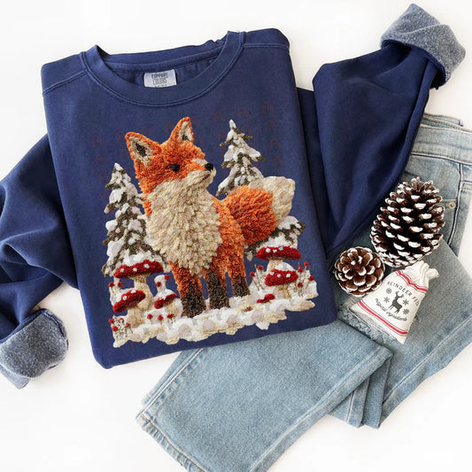 Red Fox Faux Latch Hook Design