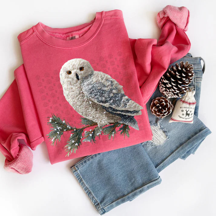 Snowy Owl Faux Latch Hook Design