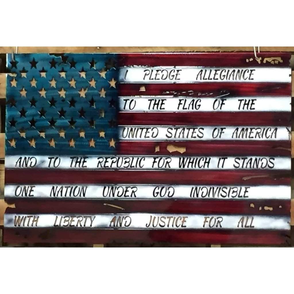 Weathered American Flag Metal Wall Art