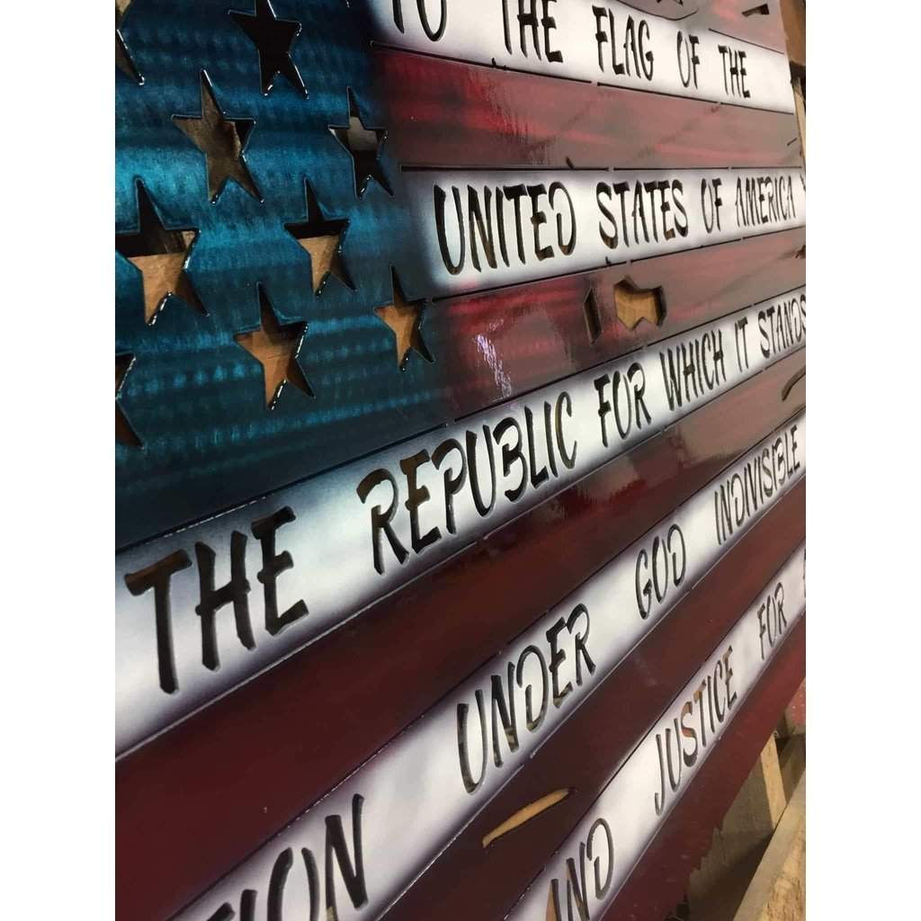 Weathered American Flag Metal Wall Art
