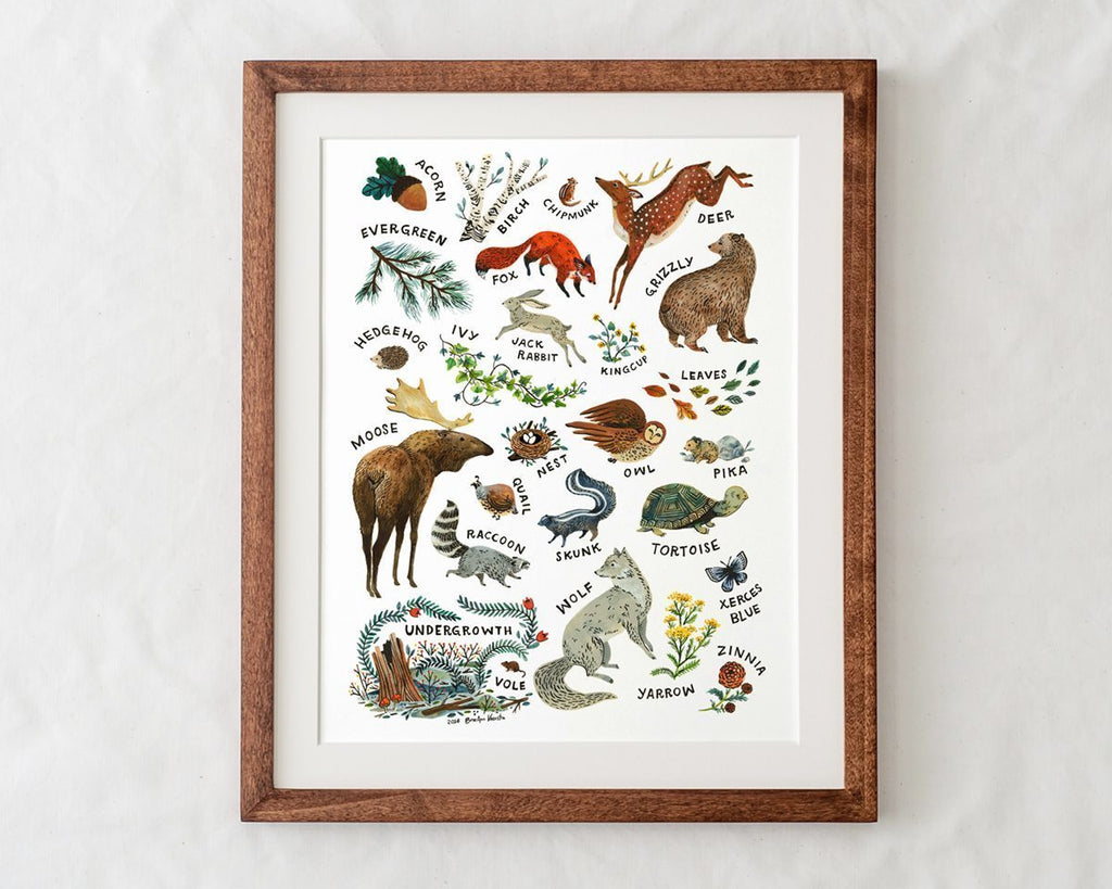 Woodland Alphabet Art Print