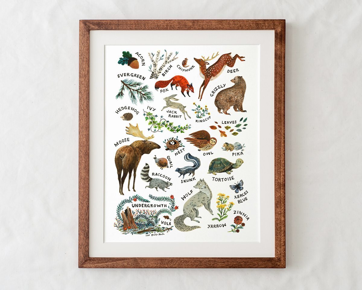 Woodland Alphabet Art Print