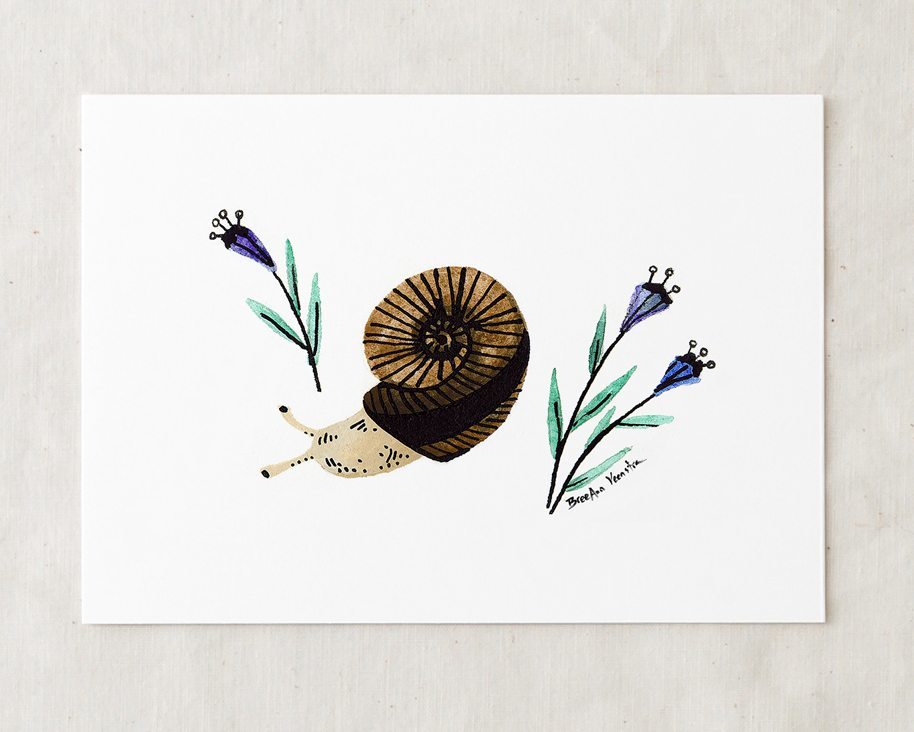 Garden Snail Art Print
